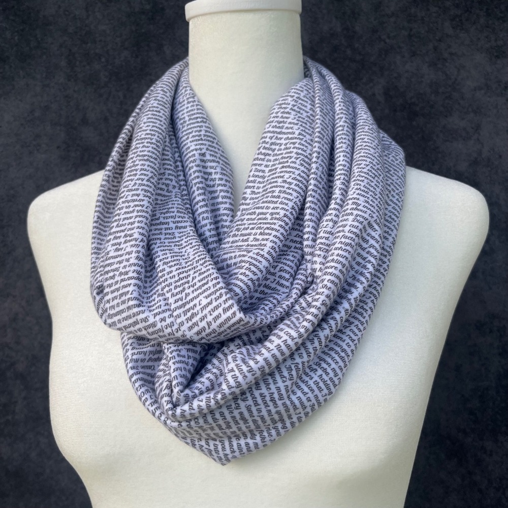 Maya Angelou Still I Rise Literary Print Infinity Scarf Poetry Dark Academia